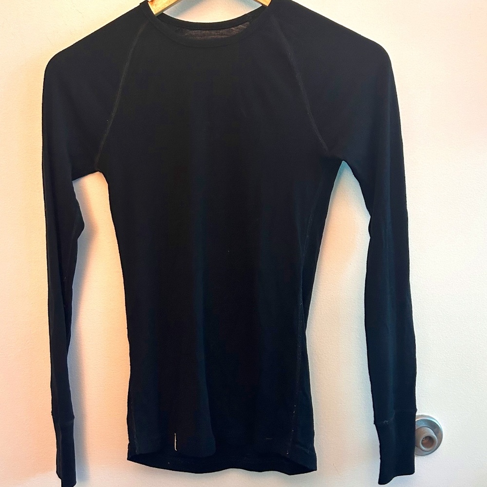 Womens Ibex Woolies top, black, small